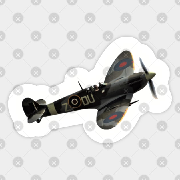 Spitfire front - Cockpit back Sticker by acefox1